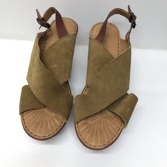 Born lime green and brown wedges size 11 - Picture 2 of 8